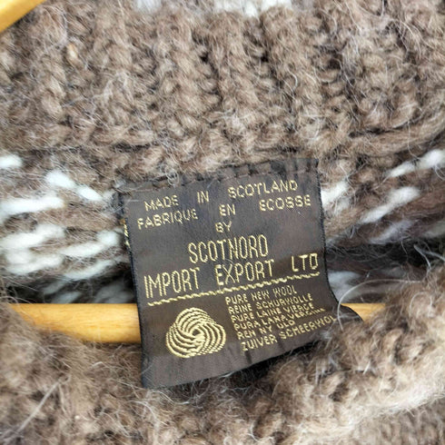 80-90s SCOTNORD IMPORT EXPORT LTD スコットランド製 総柄 ウールニット メンズ